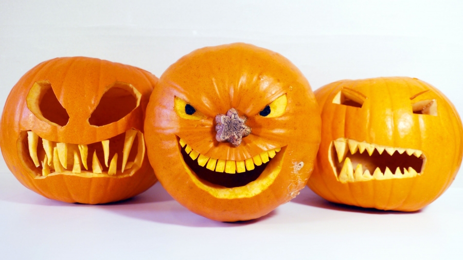 Picture of carved pumpkins